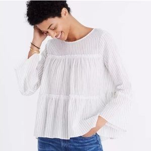 Madewell tiered top in haysboro stripe